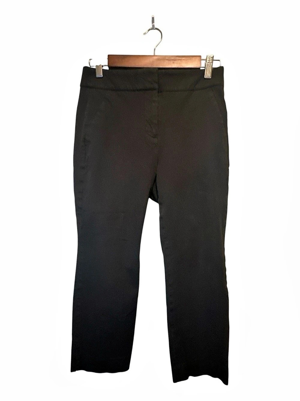 J.Crew Remi Pant in Bi-Stretch Cotton Straight Leg Black Waist 6P